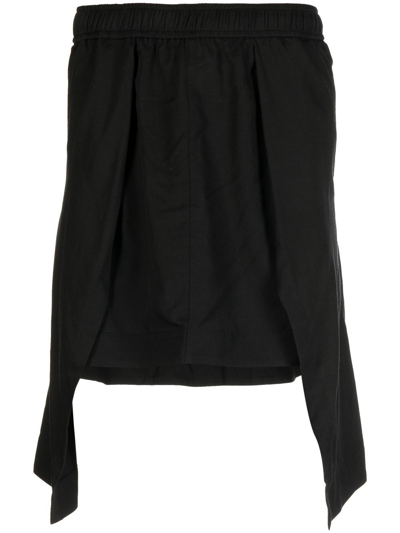 Julius Skirt-layered Trousers In Black