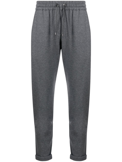 Brunello Cucinelli Drawstring Cropped Track Trousers In Grey