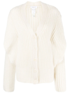 Fabiana Filippi Drop-shoulder Rib-knit Cardigan In White