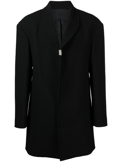 Alyx Clip-fastening Single-breasted Coat In Black