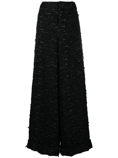 R13 Slouchy Tweed Trousersbl In Black