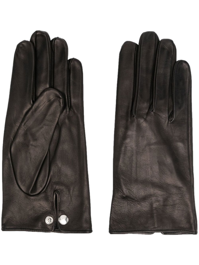 Ernest W Baker Press-stud Fastened Gloves In Black