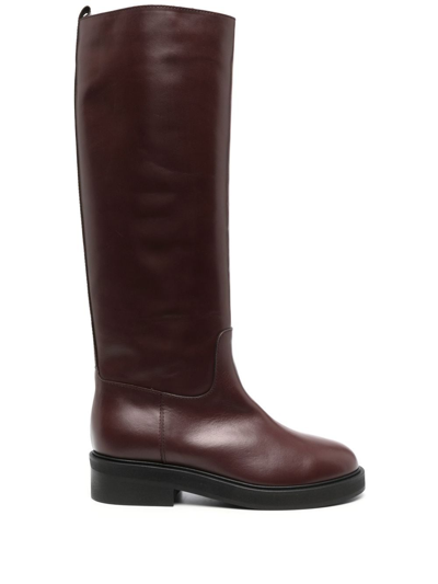 Via Roma 15 Knee-length Leather Boots In Brown