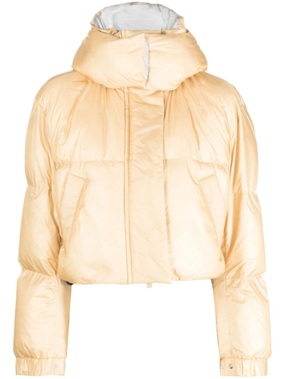 Sacai Padded Cropped Jacket In Yellow