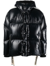 Khrisjoy Puff Track Striped Down-filled Jacket In Black