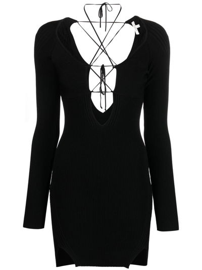 NENSI DOJAKA LACE-UP MINIDRESS