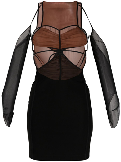 Nensi Dojaka Cut-out Mini Dress In Brown
