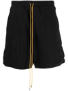 RHUDE LOGO-EMBROIDERED DRAWSTRING SHORTS