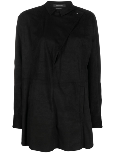 Isabel Marant Buttoned-up Asymmetric Shirt In Black