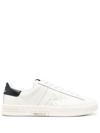 Premiata Russel Low-top Leather Sneakers In White