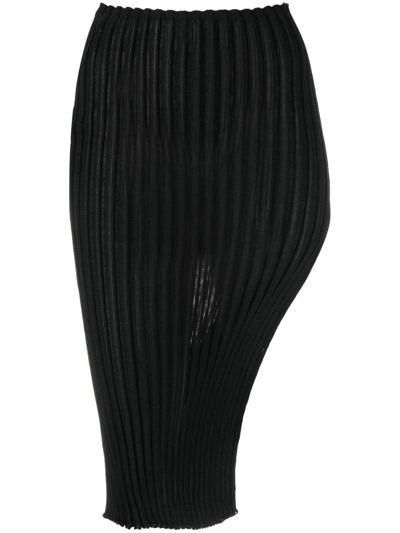 A. Roege Hove Black Ara Midi Skirt In Black Cotton