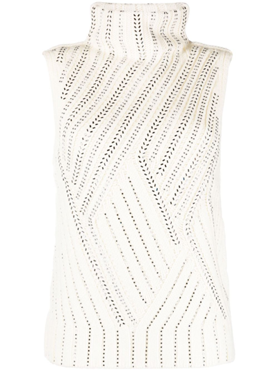Ermanno Scervino Embellished Roll-neck Sweater In White