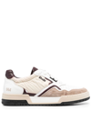 RHUDE LACE-UP LOGO-PATCH SNEAKERS