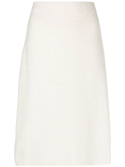 Jw Anderson Logo-patch Knitted Skirt In White