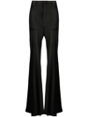 Maison Margiela High-rise Flare-leg Satin Trousers In Black