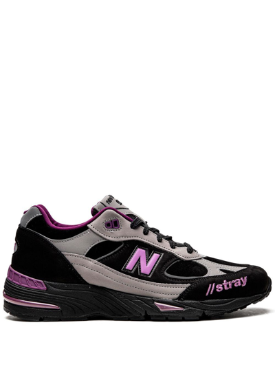 New Balance X Stray Rats 991 Low-top Sneakers In Black/grey/pink