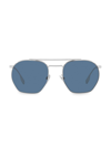 Burberry Be3126 Silver Male Sunglasses In Dark Blue