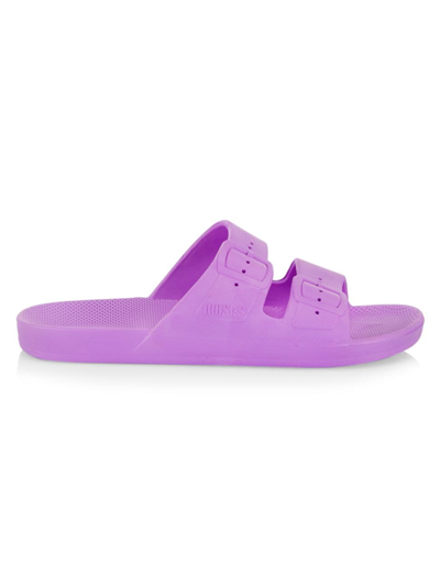 Freedom Moses Ultra Womens Logo Slip On Slide Sandals In Purple