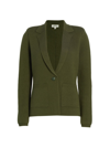 L Agence Lacey Knit Blazer In Dark Moss In Green