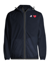 Comme Des Garçons Play Men's  X K-way Zip Hoodie In Navy