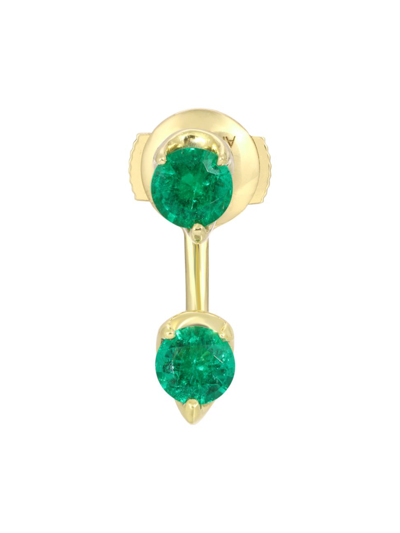 Anita Ko Women's Orbit 18k Yellow Gold & Emerald Single Earring In Green
