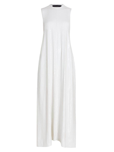Proenza Schouler Faceted Sequin Dress With Twist Back Detail In White