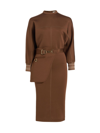 Fendi Women's Double-faced Jersey Sheath Dress In Brown