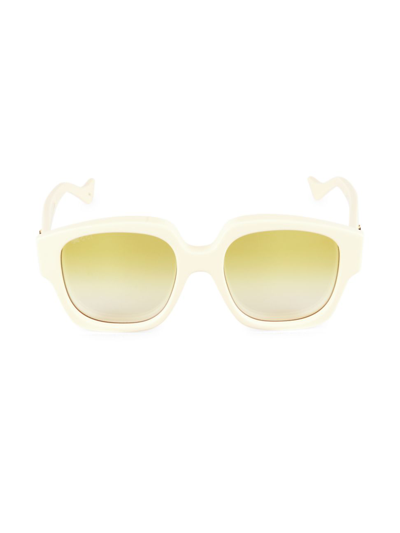 Gucci Gradient Gg Rectangle Acetate Sunglasses In White
