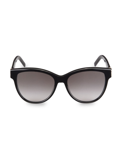 Saint Laurent Women's Monogram 55mm Cat Eye Sunglasses In Black