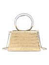 Alexis Bittar Lucite Quad Croc-embossed Top-handle Bag In Gold Croc/gold/clear