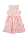 Blush By Us Angels Kids' 3d Appliqué Mesh Dress In Peach