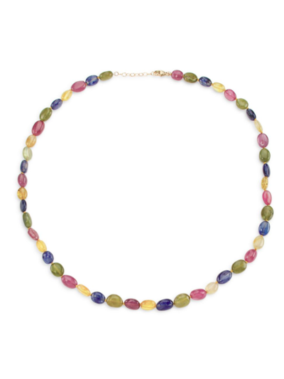 Jia Jia Women's Rainbow Sapphire & 14k Yellow Gold Smooth Candy Necklace