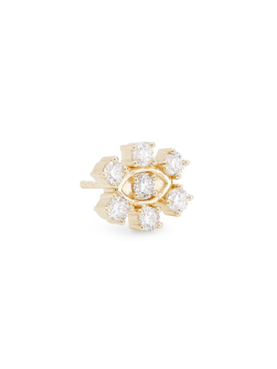 Sydney Evan Women's 14k Yellow Gold & Diamond Marquis Eye Flower Stud Earring