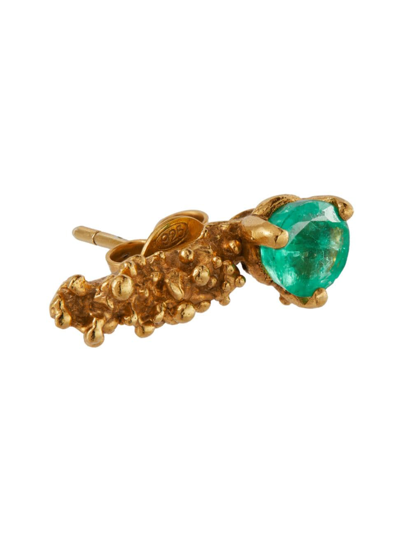 Alighieri Women's 24k-gold-plated & Emerald Single Stud Earring