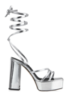 Giuseppe Zanotti Vegas Strappy Metallic Platform Sandals In Silver