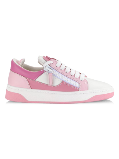 Giuseppe Zanotti Women's Colourblock Leather Double-zip Trainers In Pink