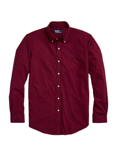 Polo Ralph Lauren Classic Fit Plaid Twill Shirt In Wine/nero