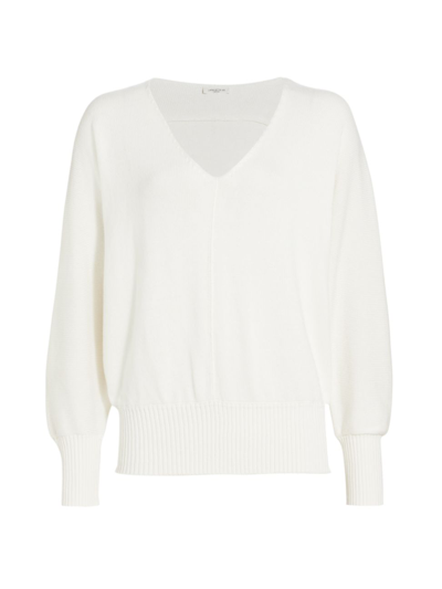 Lafayette 148 V-neck Dolman-sleeve Sweater In Grey