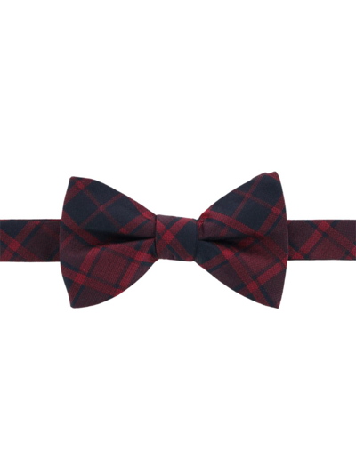 Trafalgar Men's Adjustable Pre-tied Plaid Bow Tie In Red