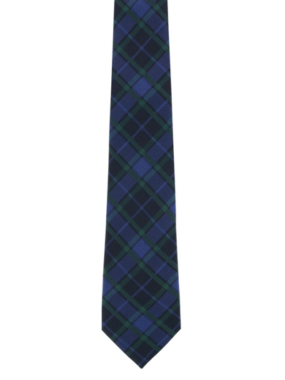 Trafalgar Men's Blackwatch Plaid Silk Tie In Green