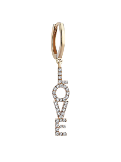 Sim And Roz Women's Essentials 14k Yellow Gold & 0.26 Tcw Diamond Mantra Earrings