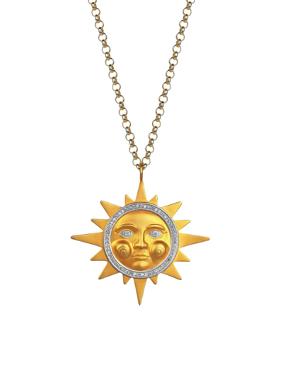 Sim And Roz Women's Equinox Sun 14k Rose Gold & 0.31 Tcw Diamond Pendant Necklace In Yellow Gold