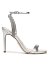 Sam Edelman Women's Ophelia Embellished Ankle Strap High Heel Sandals In Soft Silver