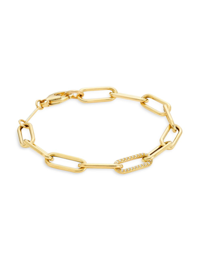 Zoë Chicco Women's Heavy Metal 14k Yellow Gold & 0.14 Tcw Diamond Paper Clip Chain Bracelet