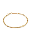 ZOË CHICCO WOMEN'S FLOATING DIAMONDS 14K YELLOW GOLD & 0.1 TCW DIAMOND CURB CHAIN BRACELET