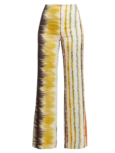 Silvia Tcherassi Women's Andie Silk Straight-leg Pants In Multhaze