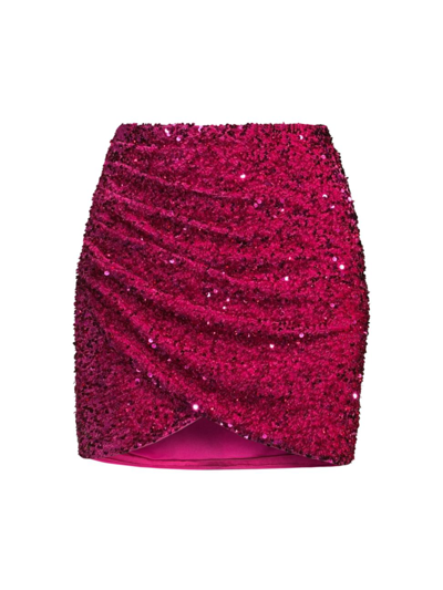 Line & Dot Women's Hurley Sequined Miniskirt In Fuchsia