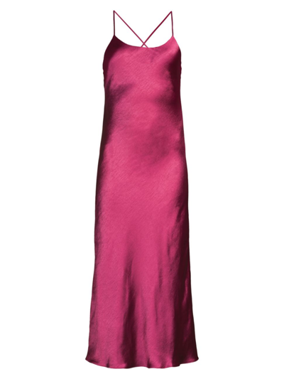 Line & Dot Makena Womens Criss-cross Back Scoop Neck Midi Dress In Pink