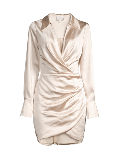 Line & Dot Women's Bella Satin Minidress In Cream