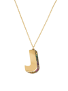 Charms Company Women's Initials 14k Yellow Gold & Sapphire 3d Pendant Necklace In Initial J